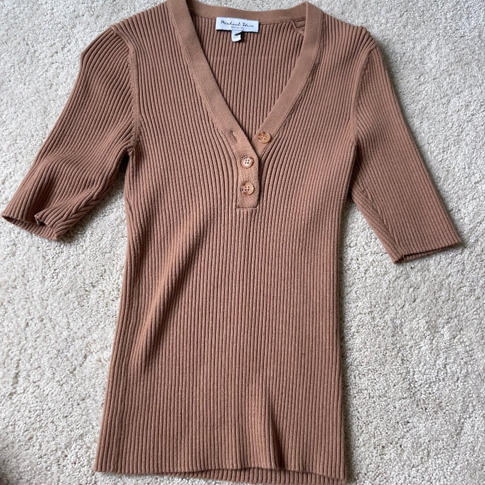 Michael Stars Knit Camel Colored Sweater Size XS